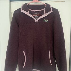 L.L. Bean Maroon Pullover with Pink Accents